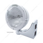 Stainless Steel Bullet Classic Headlight 6014 Bulb & LED Turn Signal - Clear Lens