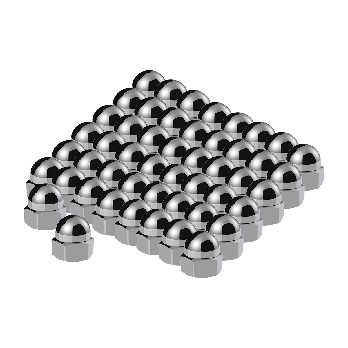 3/4" X 15/16" Chrome Die-Cast Acorn Nut Cover (50 pcs/Box)