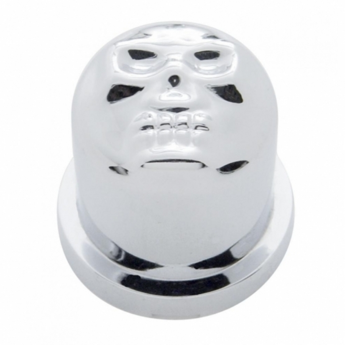 5/8" X 1-1/4" Chrome Plastic Skull Nut Cover, Push-On Style (Bulk)