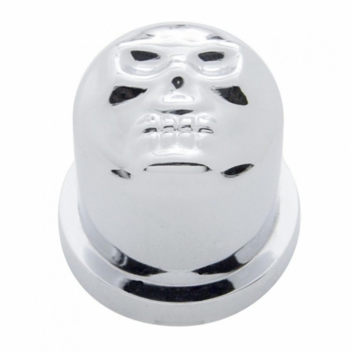 3/4" X 7/8" Chrome Plastic Skull Nut Cover, Push-On Style (10-Pack)