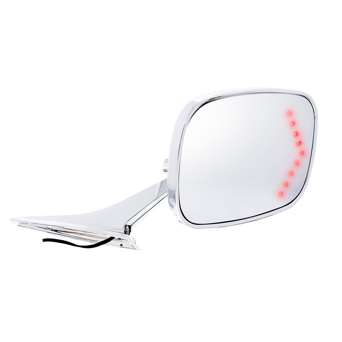 Rectangular Exterior Mirror With Convex Glass & LED Turn Signal For 1968-72 Chevy Passenger Car - R/