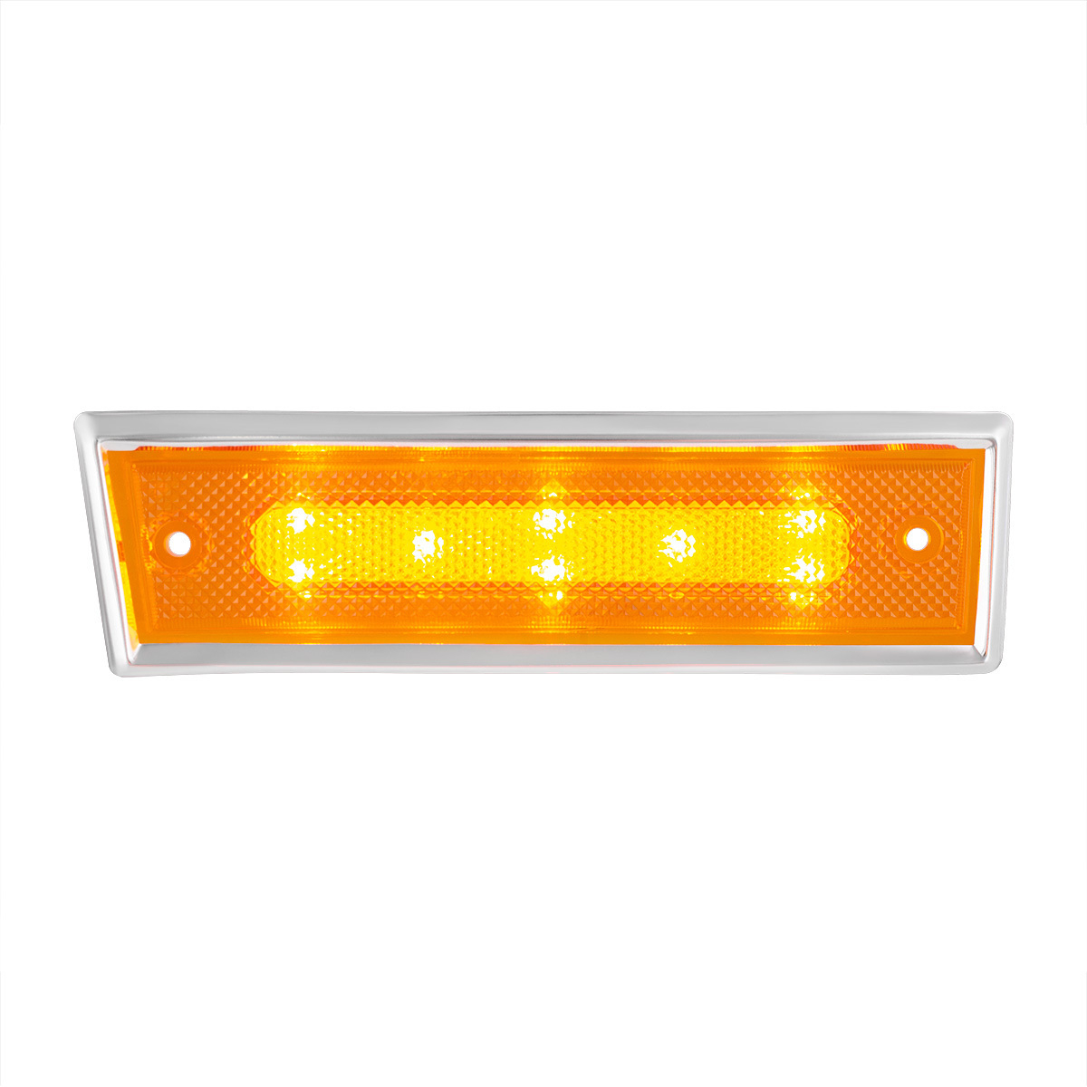 8 Amber LED Dual Function Side Marker With SS Trim For 1981-1987 Chevrolet & GMC Truck - L/H