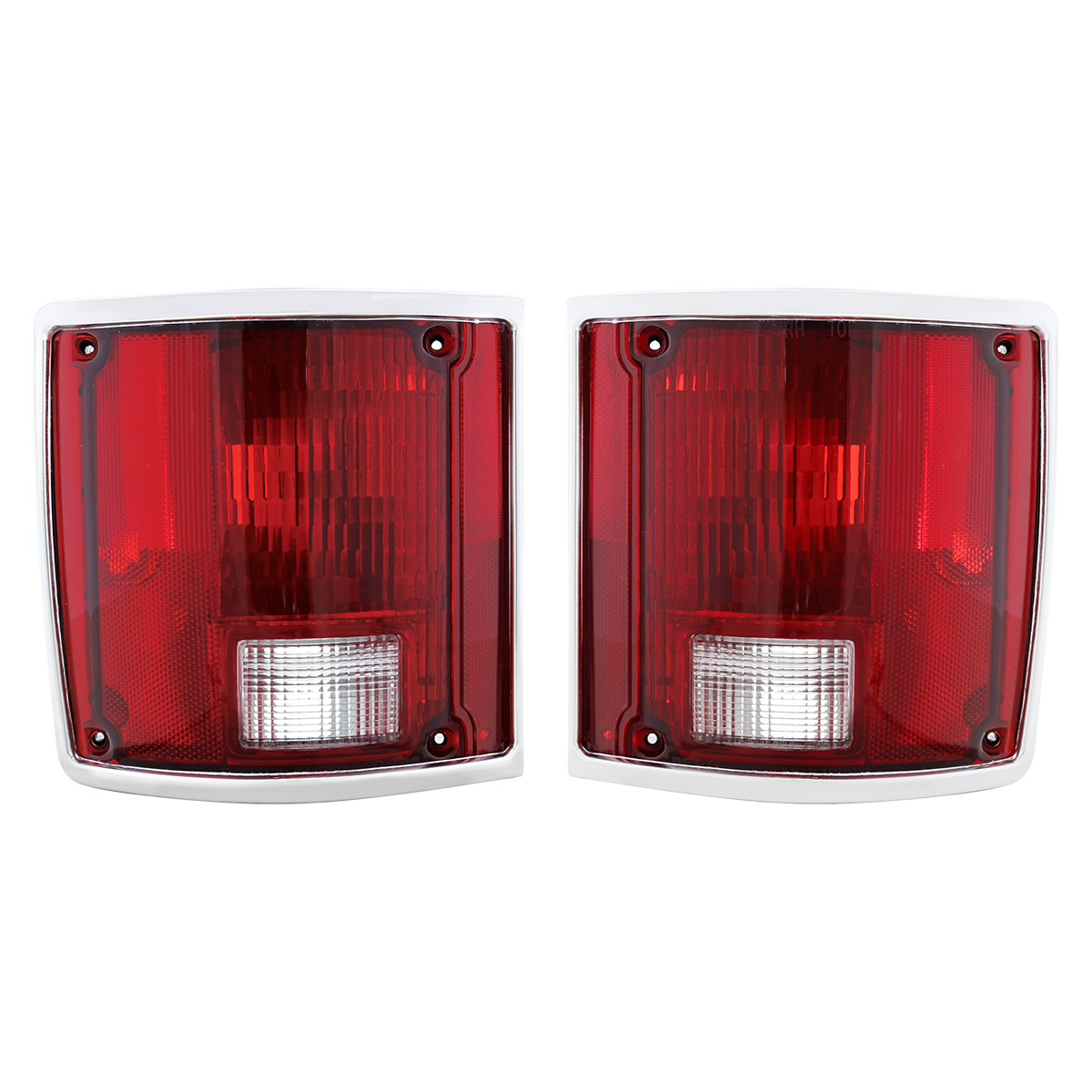 Tail Light Assembly With Anodized Aluminum Trim For 1973-87 Chevy & GMC Truck (Pair)