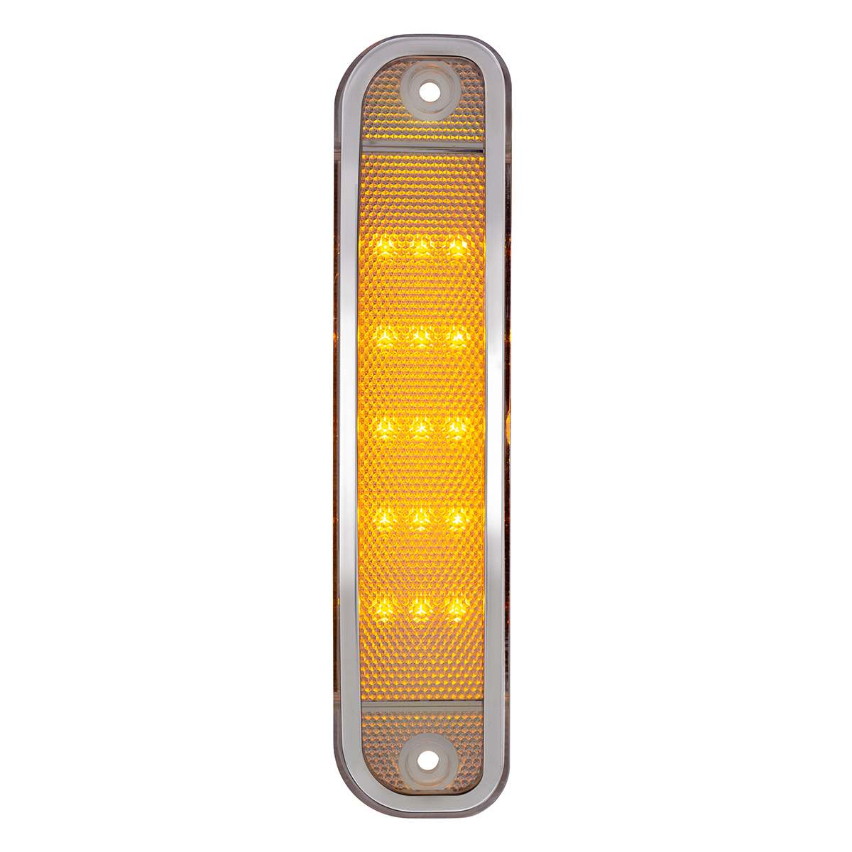 15 Amber LED Side Marker With Stainless Steel Trim For 1973-80 Chevy & GMC Truck, Clear Lens