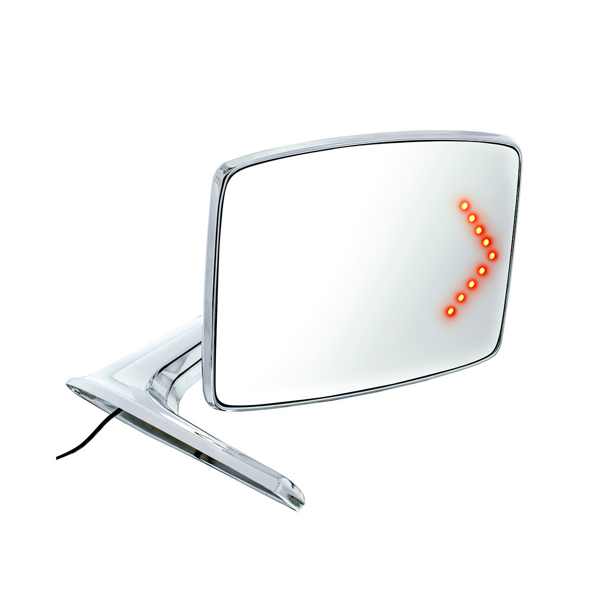 Chrome Exterior Mirror With Convex Glass & LED For Ford Bronco (1966-1977) & Truck (1967-1979) - R/H