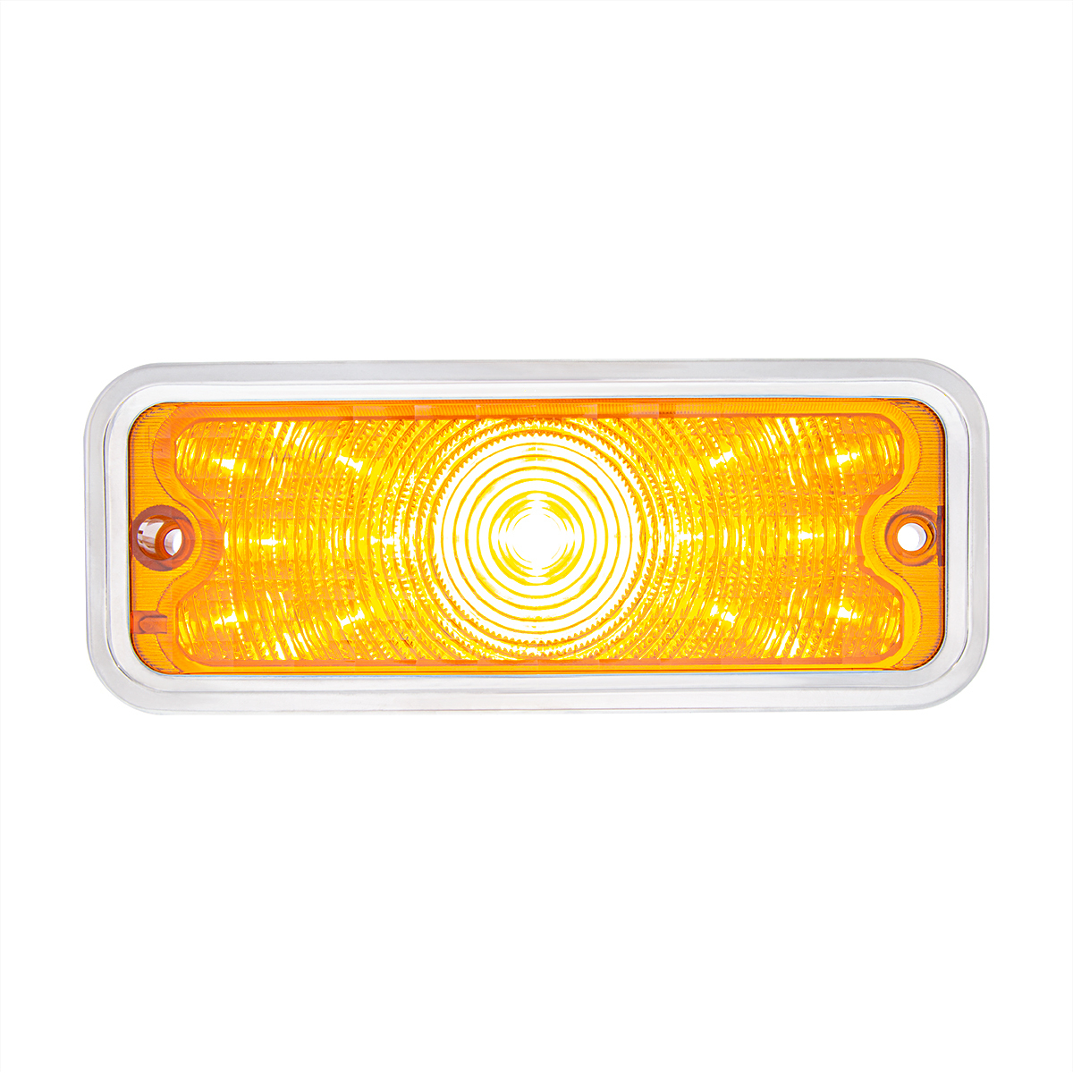 17 Amber LED Front Parking Light With SS Trim For 1973-80 Chevy & GMC Truck, L/H - Amber Lens