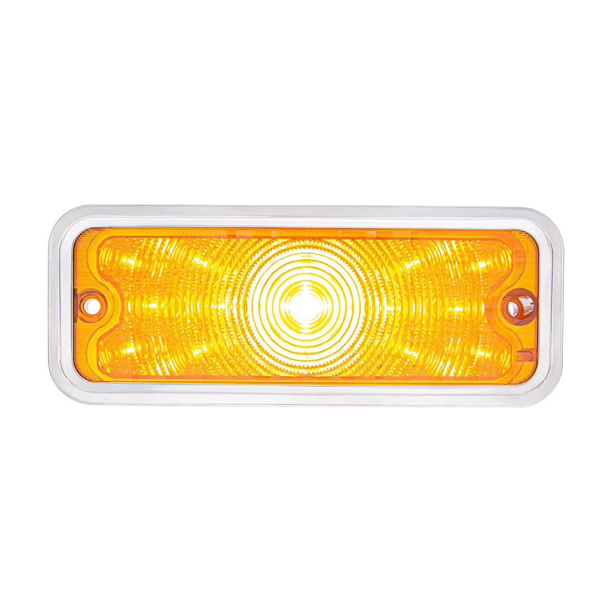 17 Amber LED Front Parking Light With SS Trim For 1973-80 Chevy & GMC Truck, R/H - Amber Lens