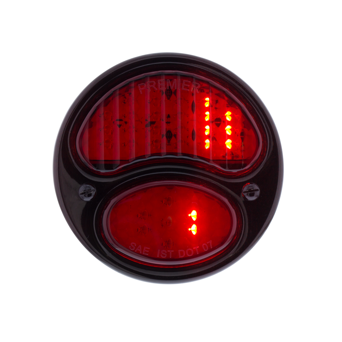 31 LED Sequential Tail Light Assembly With 4 LED LP Light & Black Housing & Rim For 1928-31 Ford Car