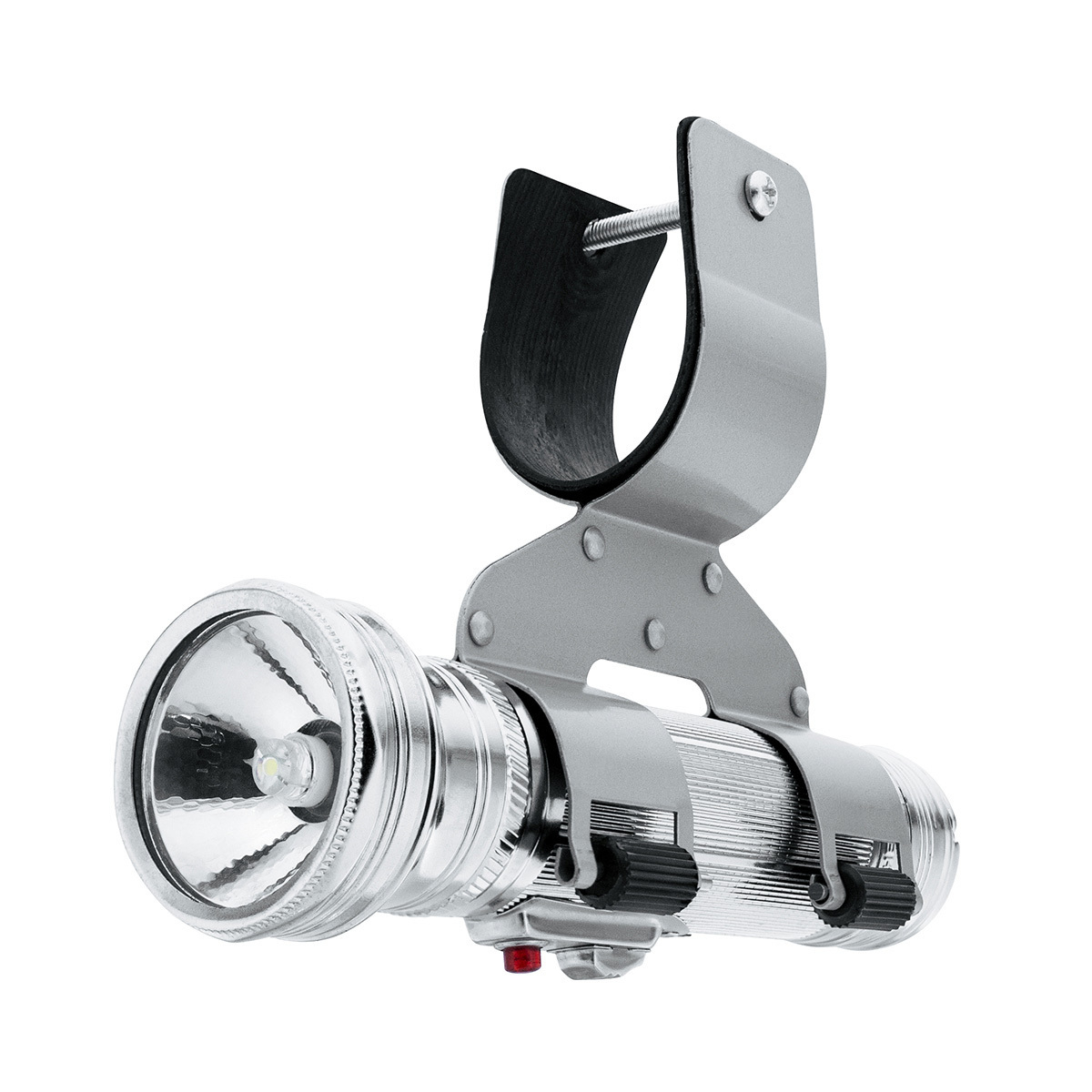 Chrome Vintage LED Flashlight With Roller-Action Holder