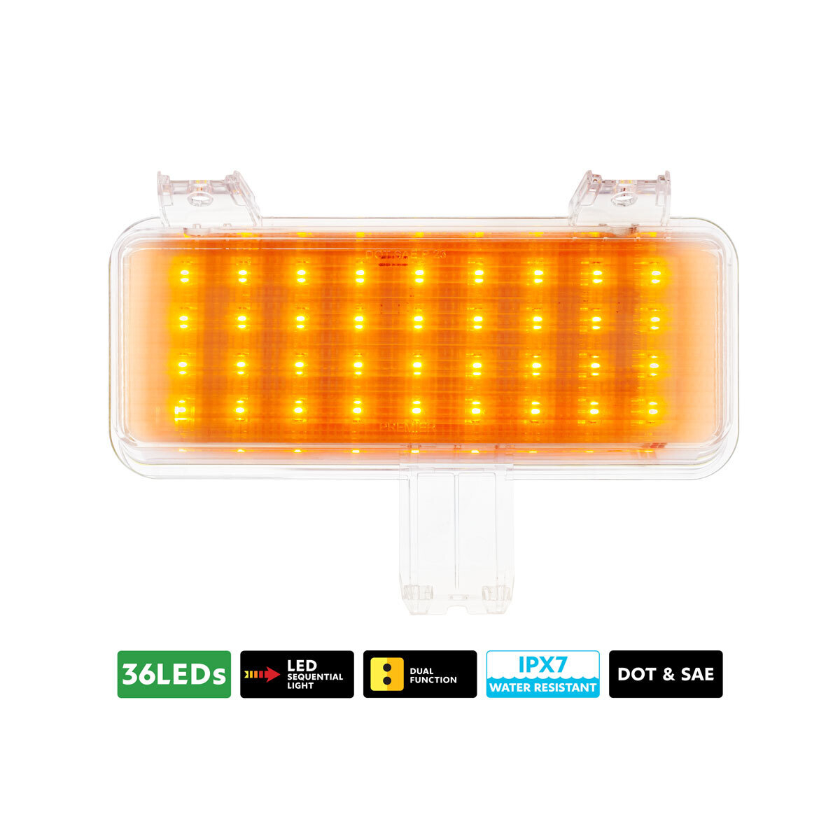 36 LED Sequential Parking Light For 1981-1982 Chevrolet & GMC Truck-Amber LED/Clear Lens L/H