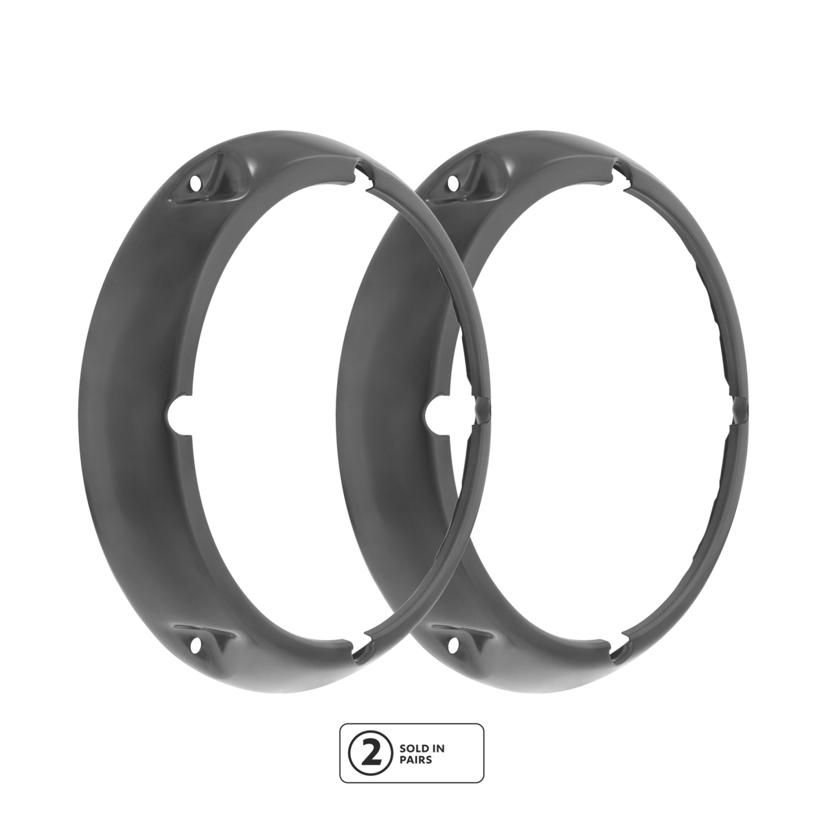 Headlight Bezel With Notches For 1971-1977 Ford Bronco-Black(Pair)