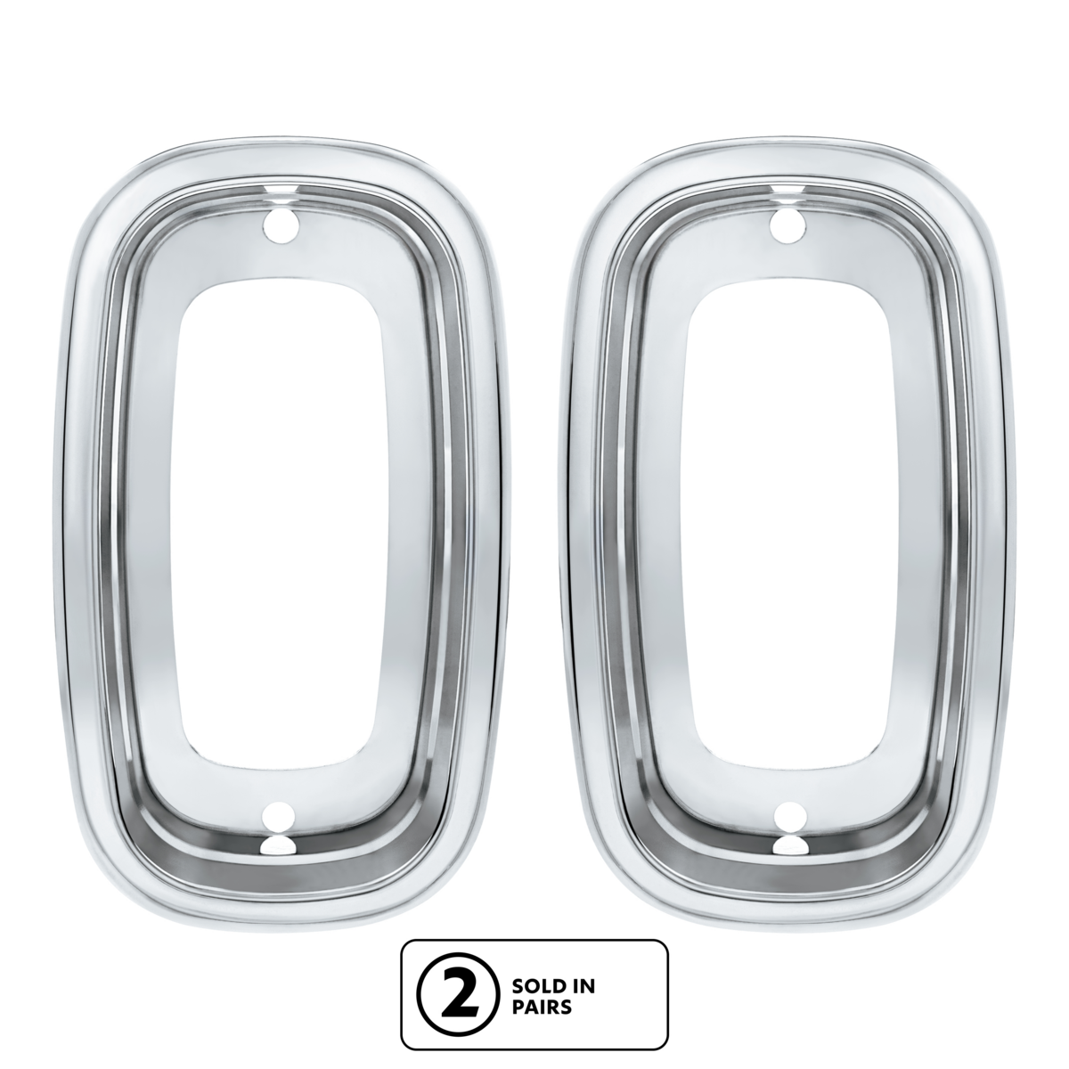 Chrome Plastic Tail Light Bezel For 1960-1966 Chevrolet & GMC Fleetside Trucks (Pair)