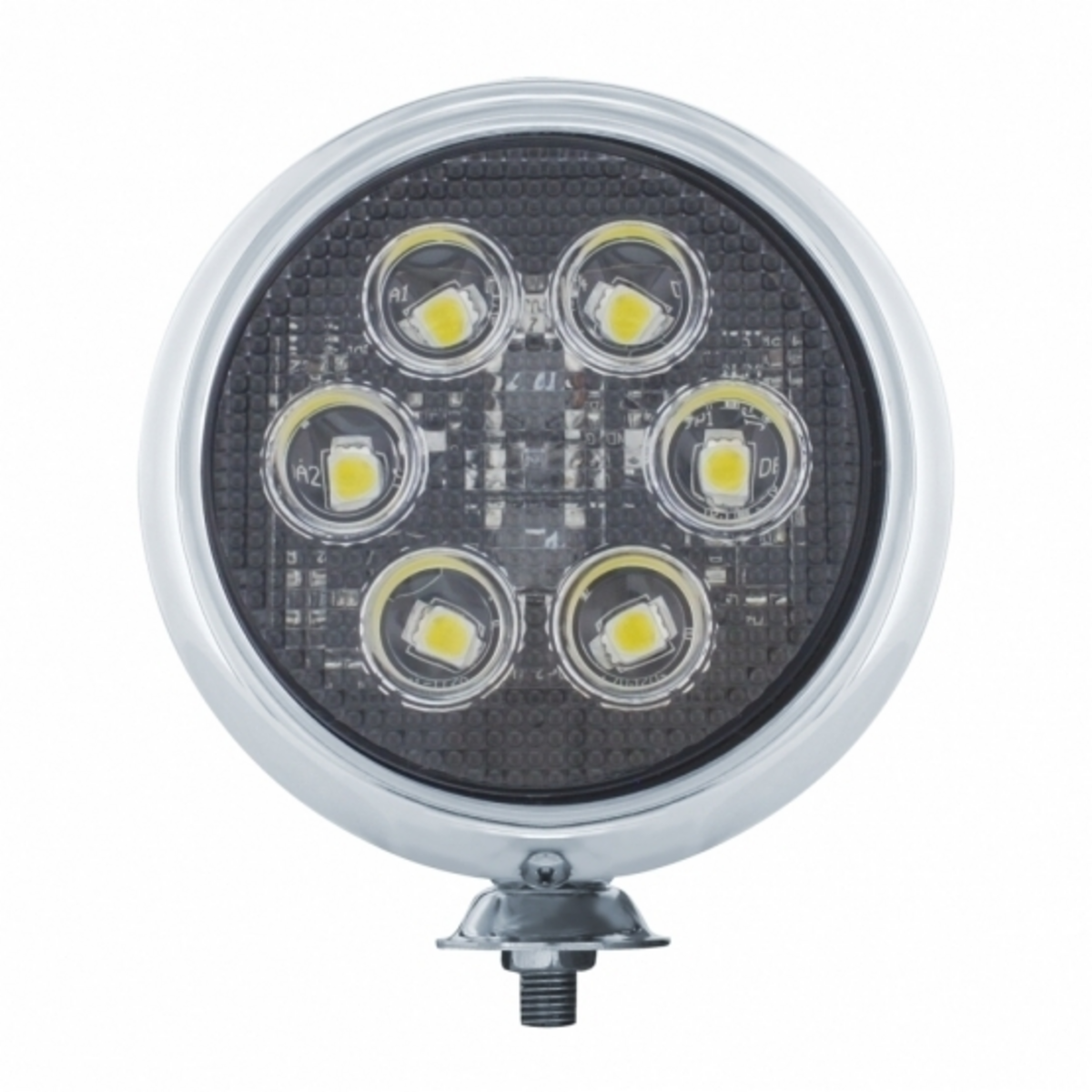 6 High Power LED 5" Round Work Light With Chrome Housing