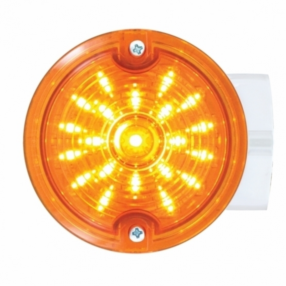 21 LED 3-1/4" Signal Light For Harley Motorcycle With Housing - Amber LED/Amber Lens