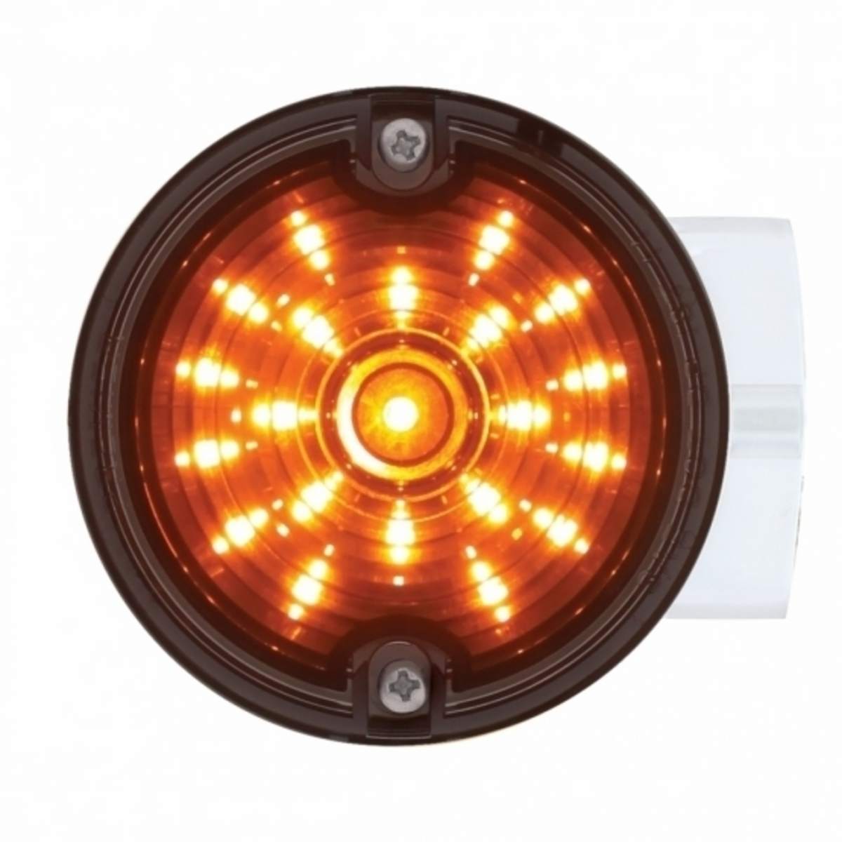 21 LED 3-1/4" Signal Light For Harley Motorcycle With Housing - Amber LED/Smoke Lens