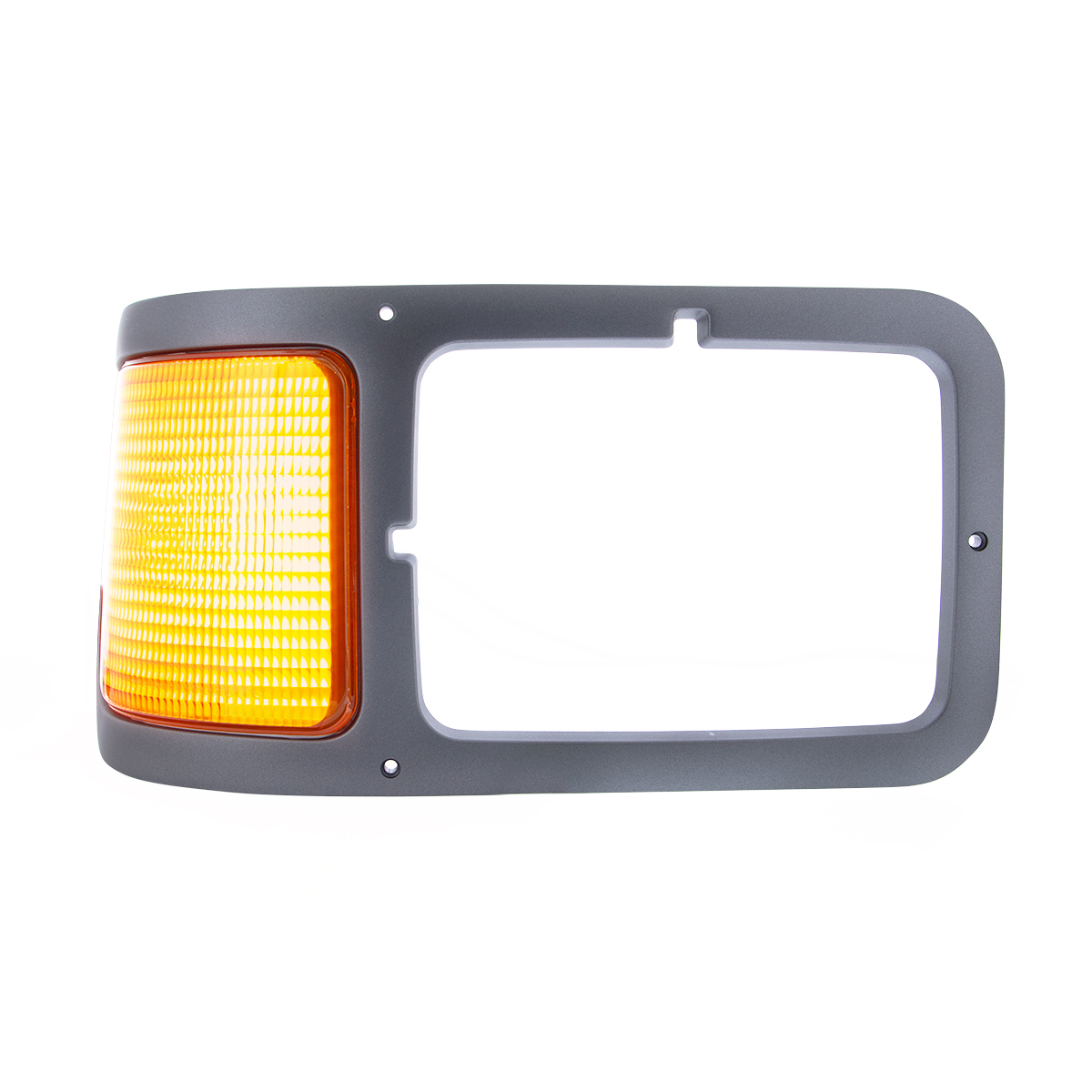 Gray Plastic Headlight Bezel With Parking Light For 2000-2015 Ford F-650/F-750 - Passenger