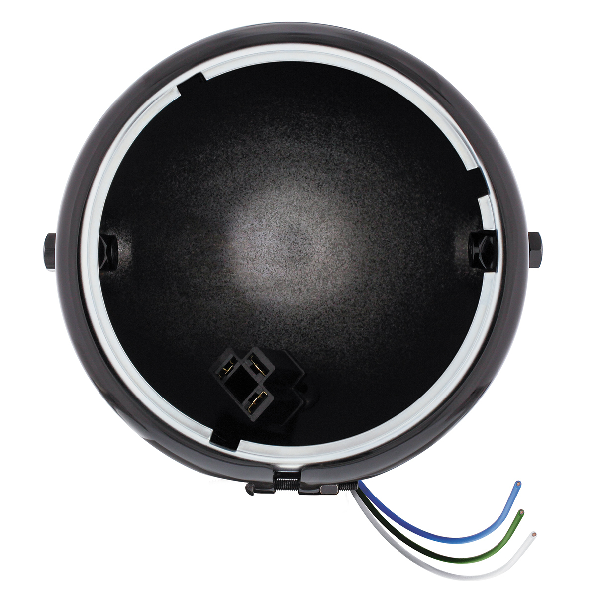 Black 5-3/4" Motorcycle Headlight Housing Only - Side Mount