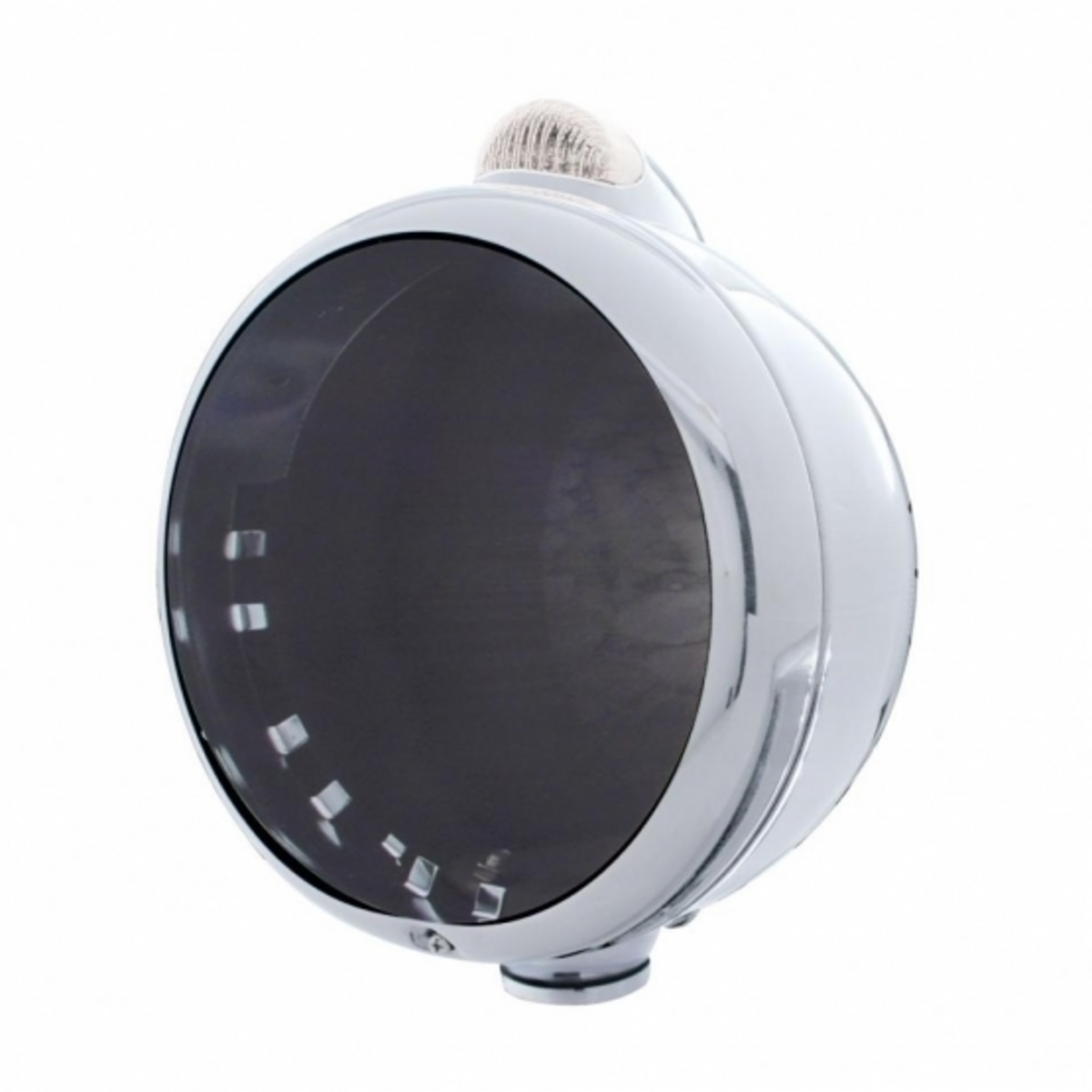 Chrome Guide 682-C Headlight No Bulb With Dual Mode LED Signal - Clear Lens