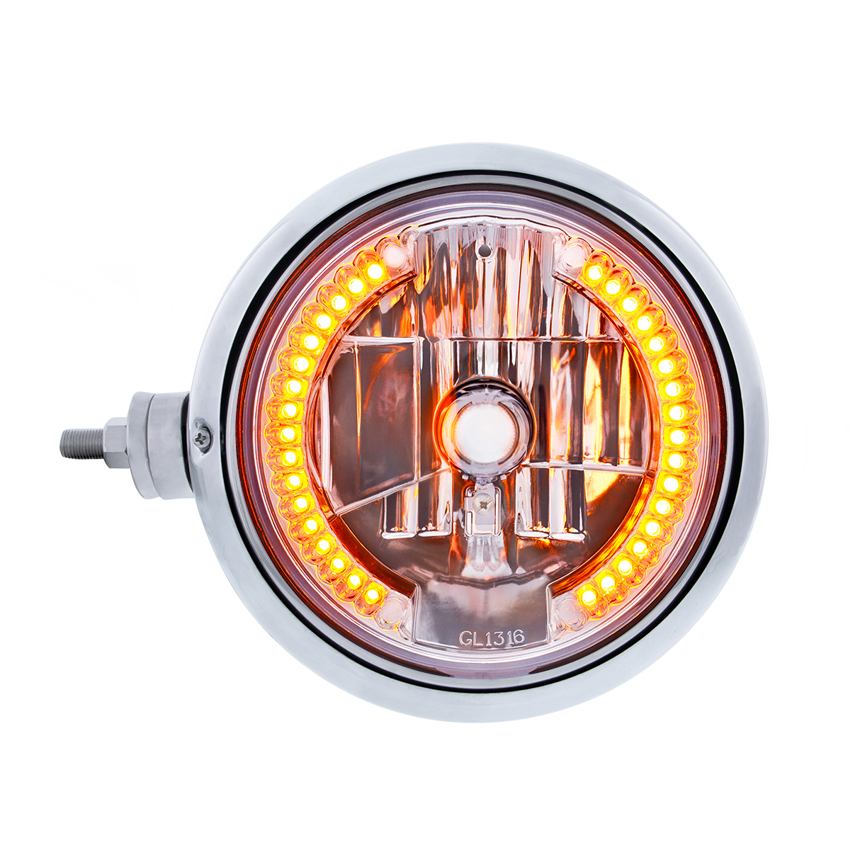 SS Guide 682-C Style Headlight Assembly W/Crystal Lens & 34 LEDs Position Light - L/H (Horizontal Mo