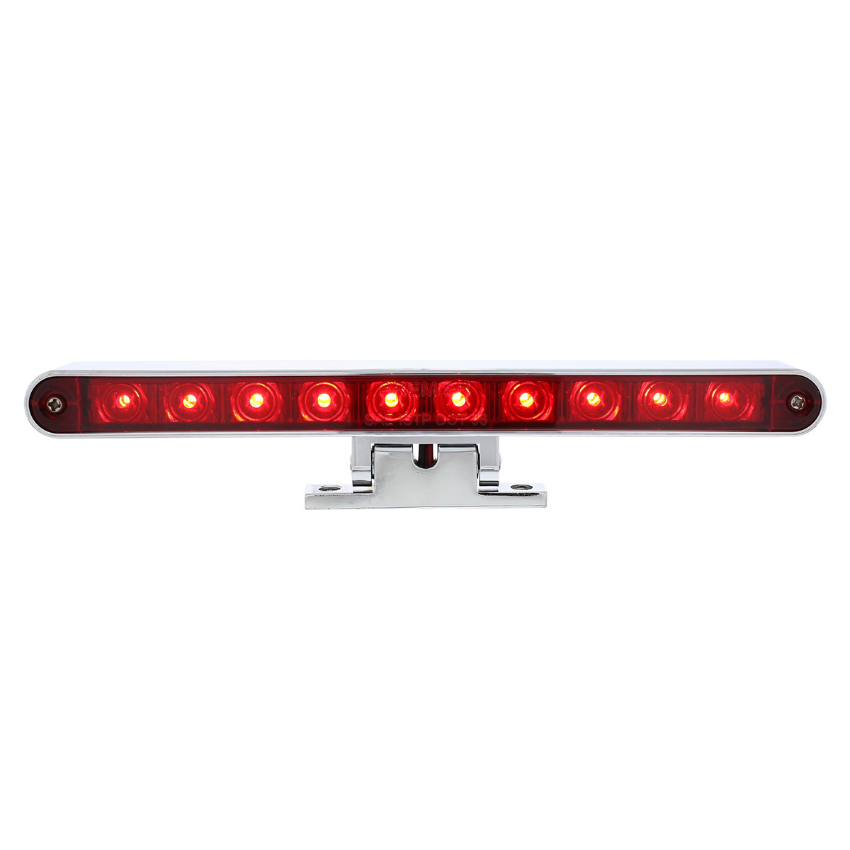 10 LED Split Function 3rd Brake Light With Chrome Swivel Pedestal Base - Red LED/Red Lens