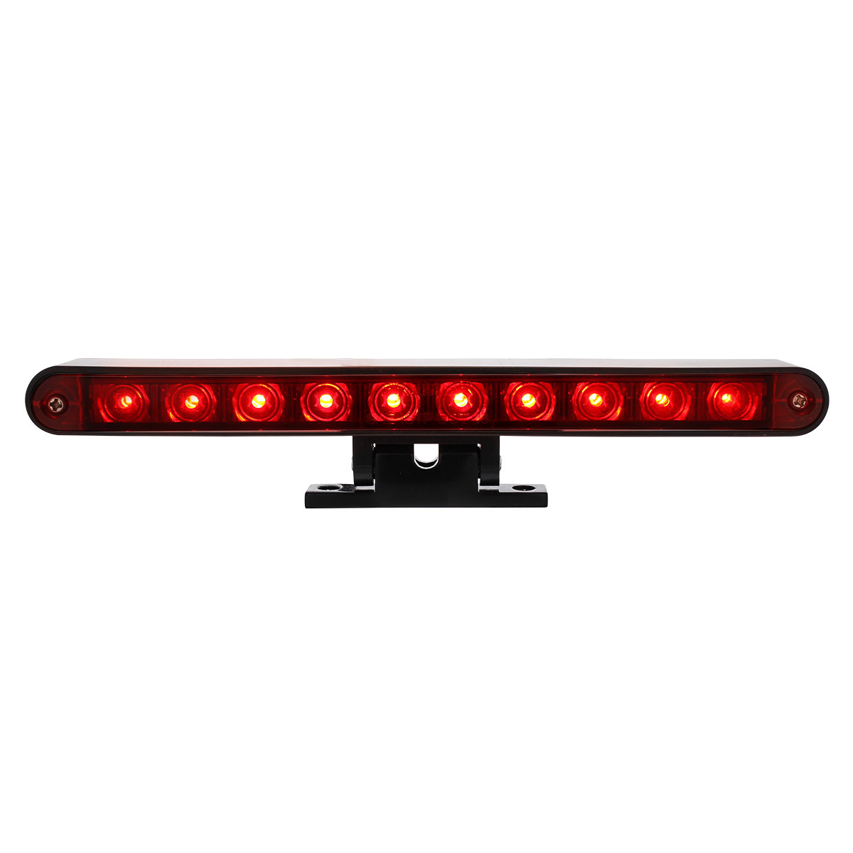 10 LED Dual Function 3rd Brake Light With Black Swivel Pedestal Base - Red LED/Red Lens