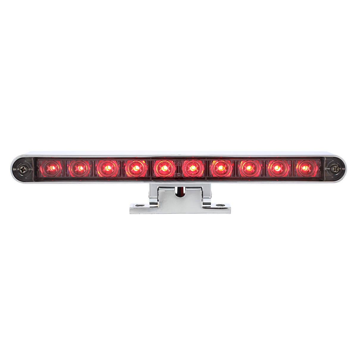 10 LED Dual Function 3rd Brake Light With Chrome Swivel Pedestal Base - Red LED/Clear Lens