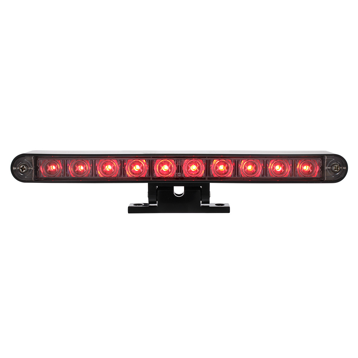 10 LED Dual Function 3rd Brake Light With Black Swivel Pedestal Base - Red LED/Clear Lens