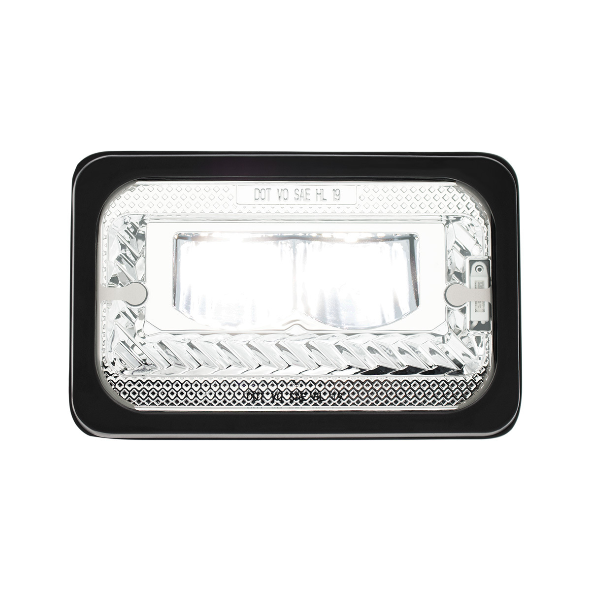 ULTRALIT - Heated 4" X 6" LED Headlight With Glass Lens & Aluminum Housing - High Beam - Chrome