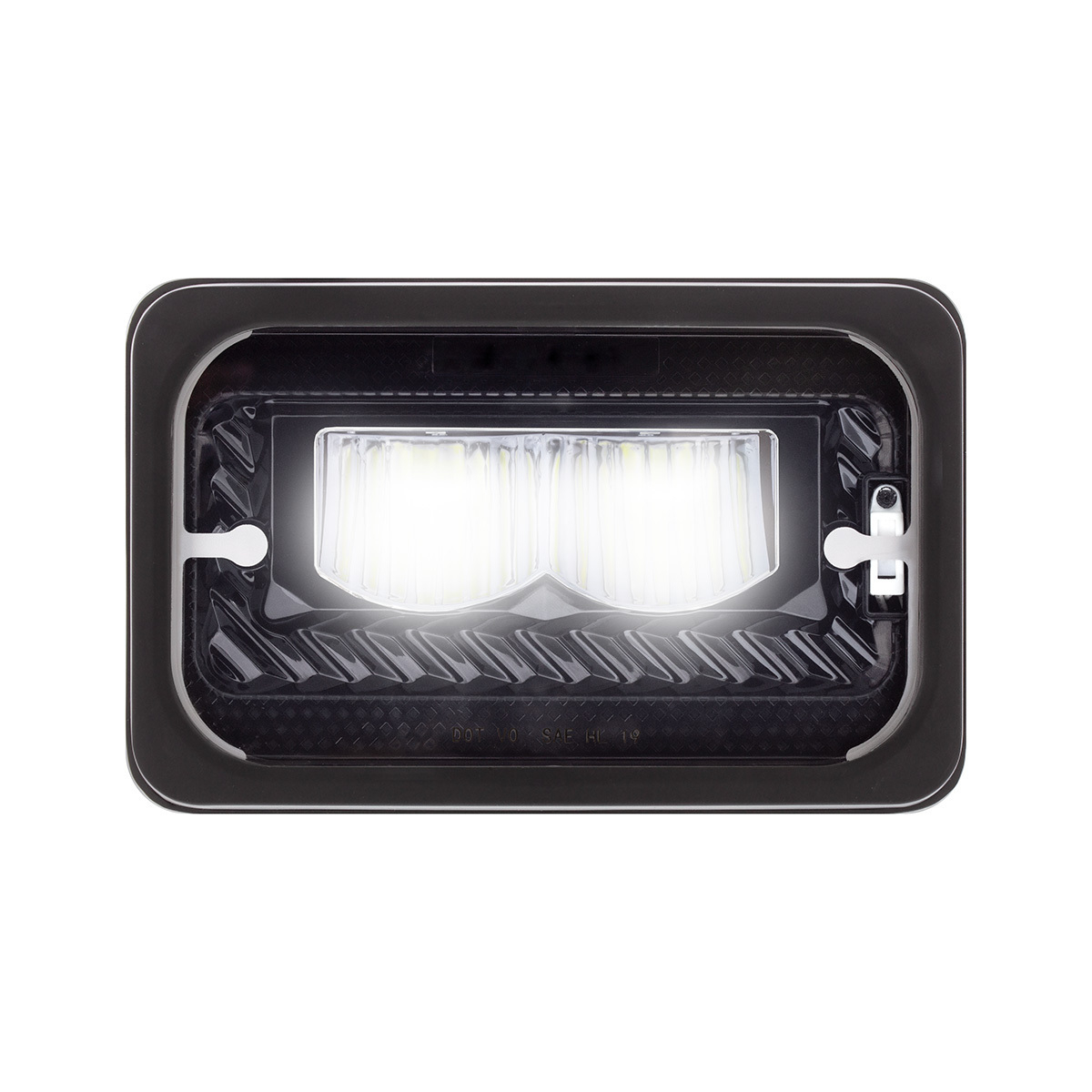 ULTRALIT - Heated 4" X 6" LED Headlight With Glass Lens & Aluminum Housing - High Beam - Black