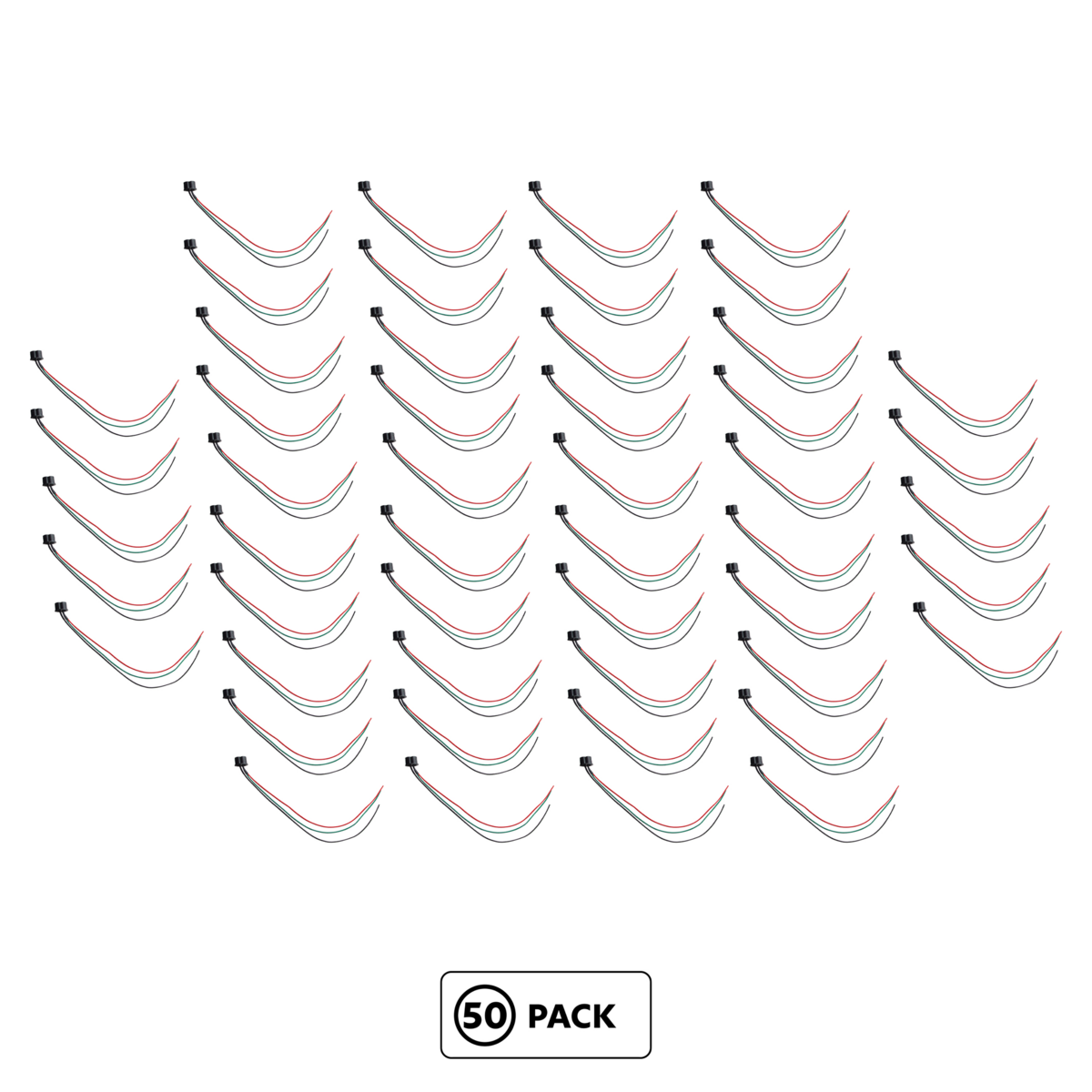 3 Contact Female Headlight Pigtail For H4 Halogen Bulb (50 Pcs)