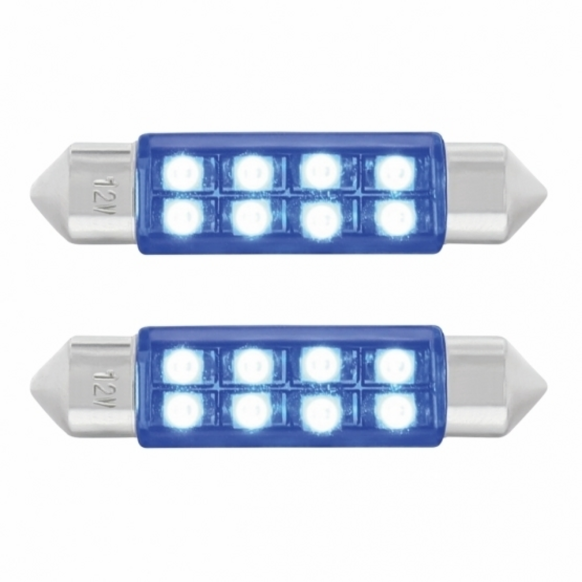 8 SMD High Power Micro LED 211-2 Dome Light Bulb - Blue (2-Pack)