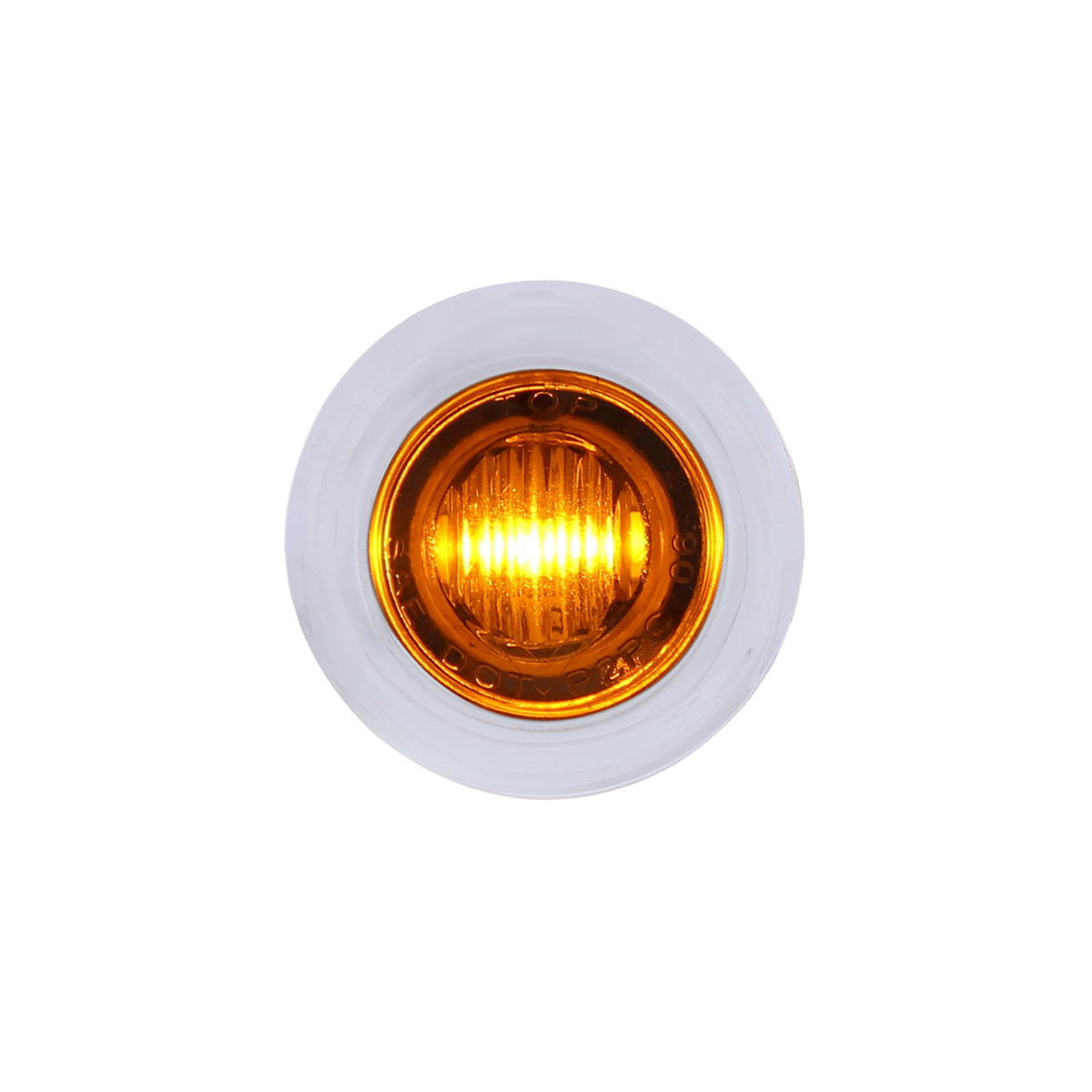 3 LED Dual Function 3/4" Mini Auxiliary/Utility Light With Bezel & Washer - Amber LED/Amber Lens