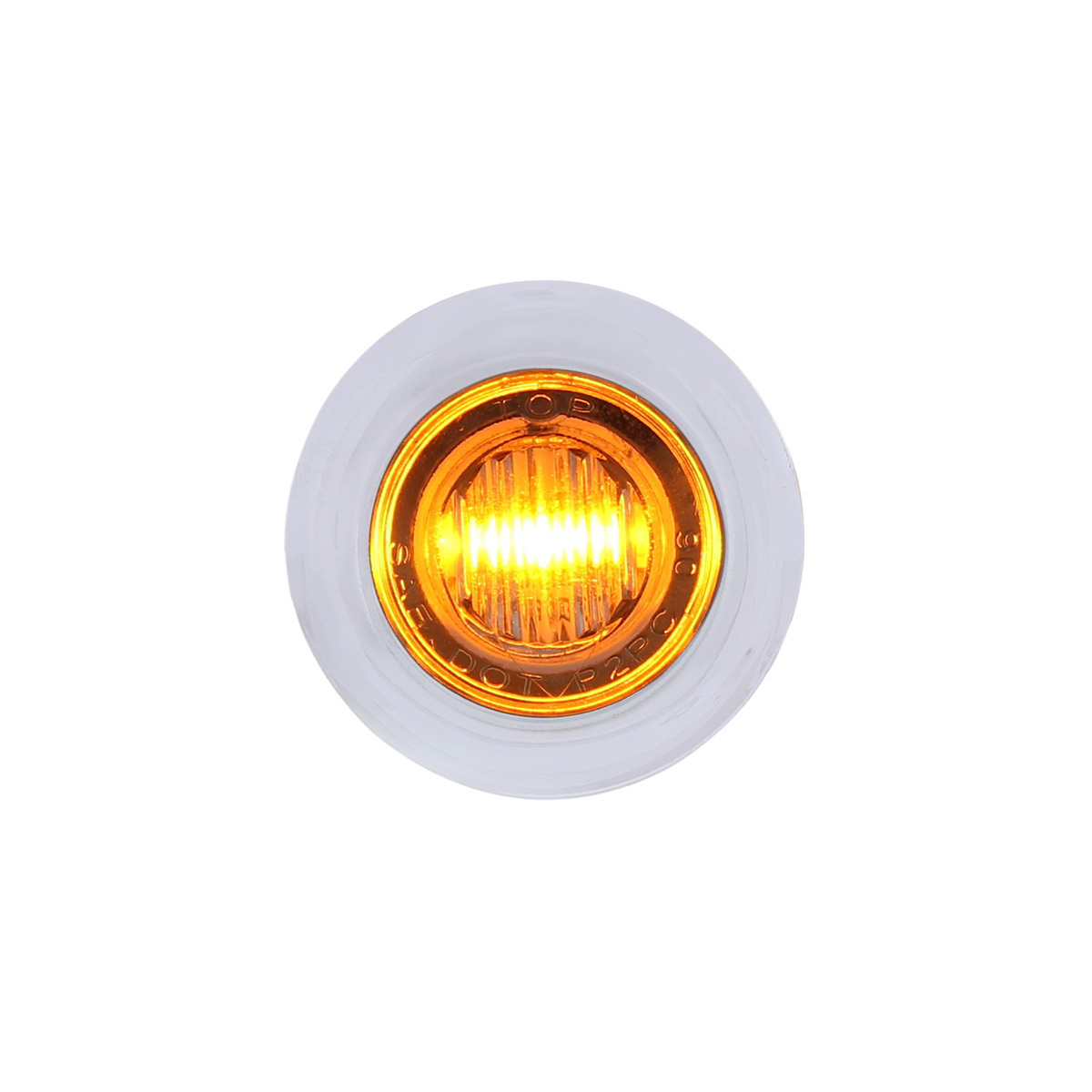 3 LED Dual Function 3/4" Mini Auxiliary/Utility Light With Bezel & Washer - Amber LED/Clear Lens
