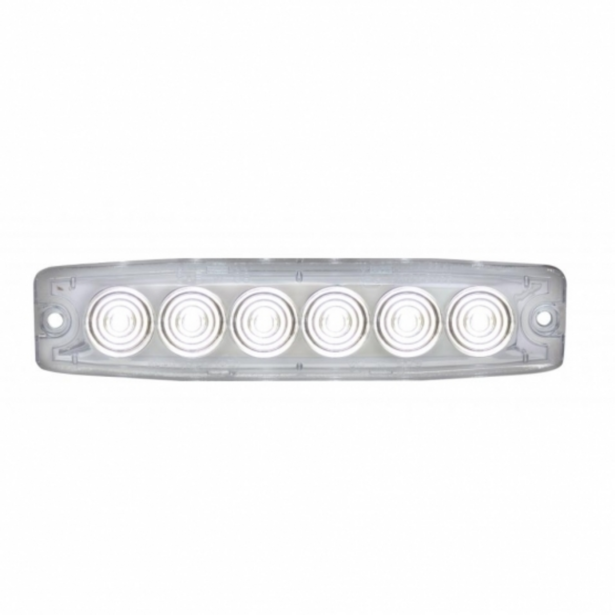 6 High Power LED Super Thin Warning Light - White LED/Clear Lens (Bulk)