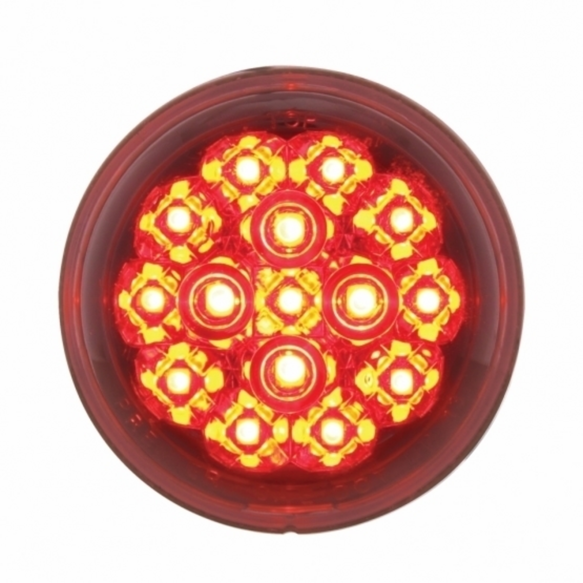 15 LED 2-3/8" Dual Function Signal Light For Harley Motorcycle - Red LED/Clear Lens