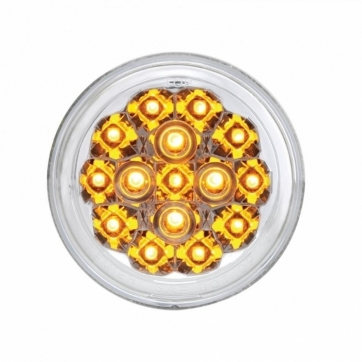 15 LED 2-3/8" Turn Signal Light For Motorcycle- Amber LED/Clear Lens