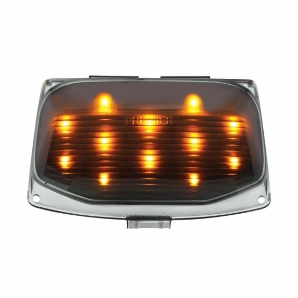 12 LED Front Fender Tip Light For Harley Motorcycle- Amber LED/Smoke Lens