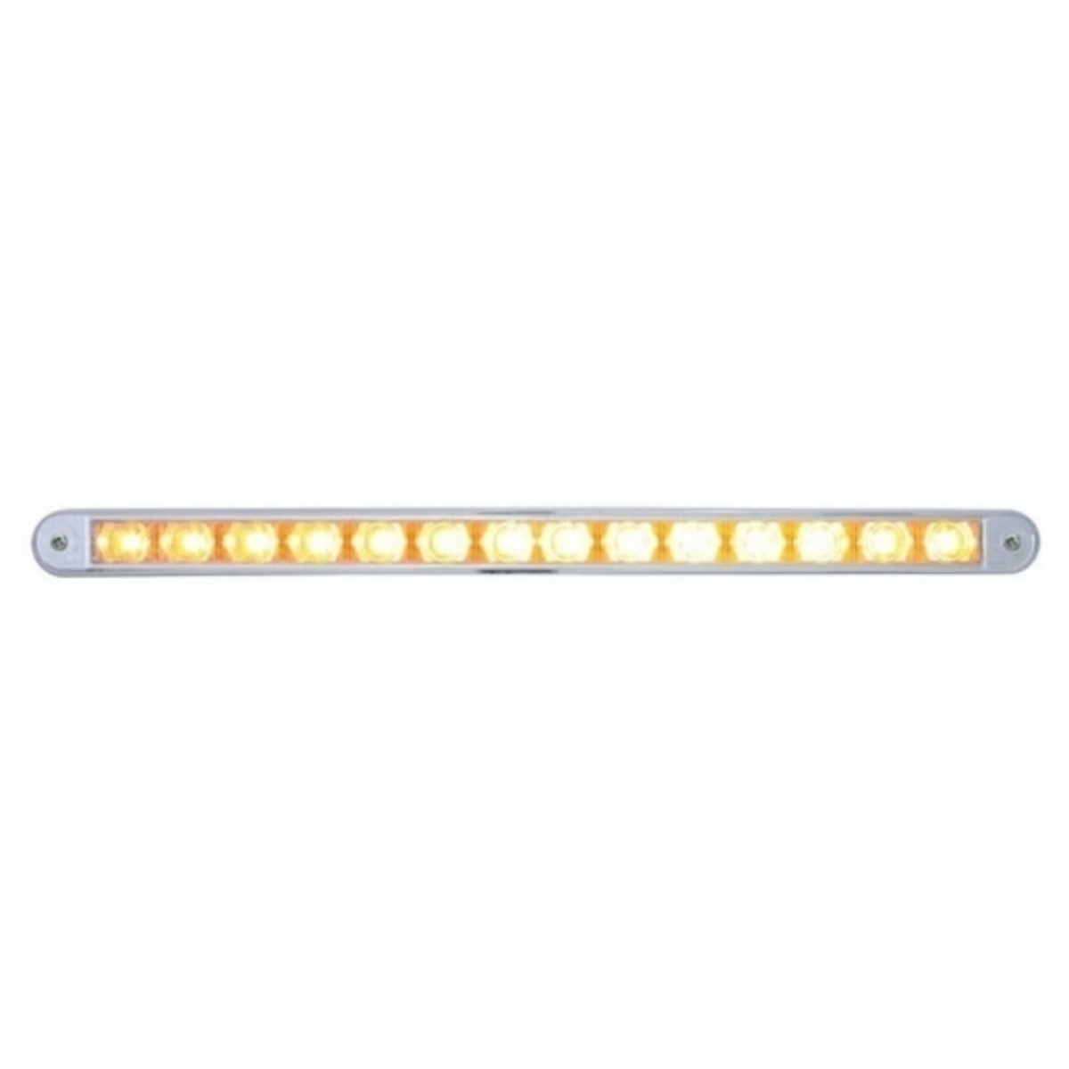 14 LED 12" Auxiliary Warning Light Bar With Bezel - Amber LED/Clear Lens