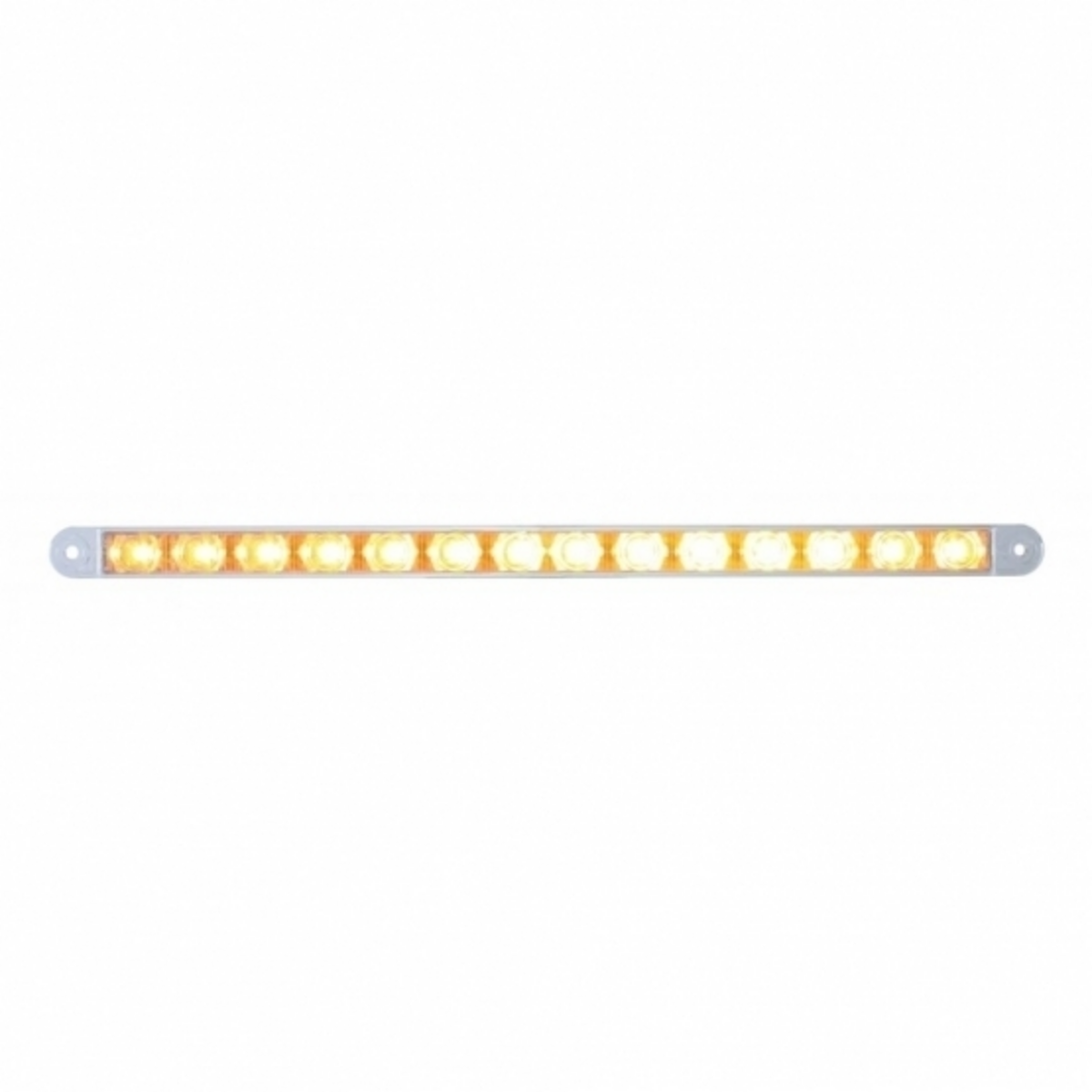 14 LED 12" Auxiliary Warning Light Bar Only - Amber LED/Clear Lens (Bulk)