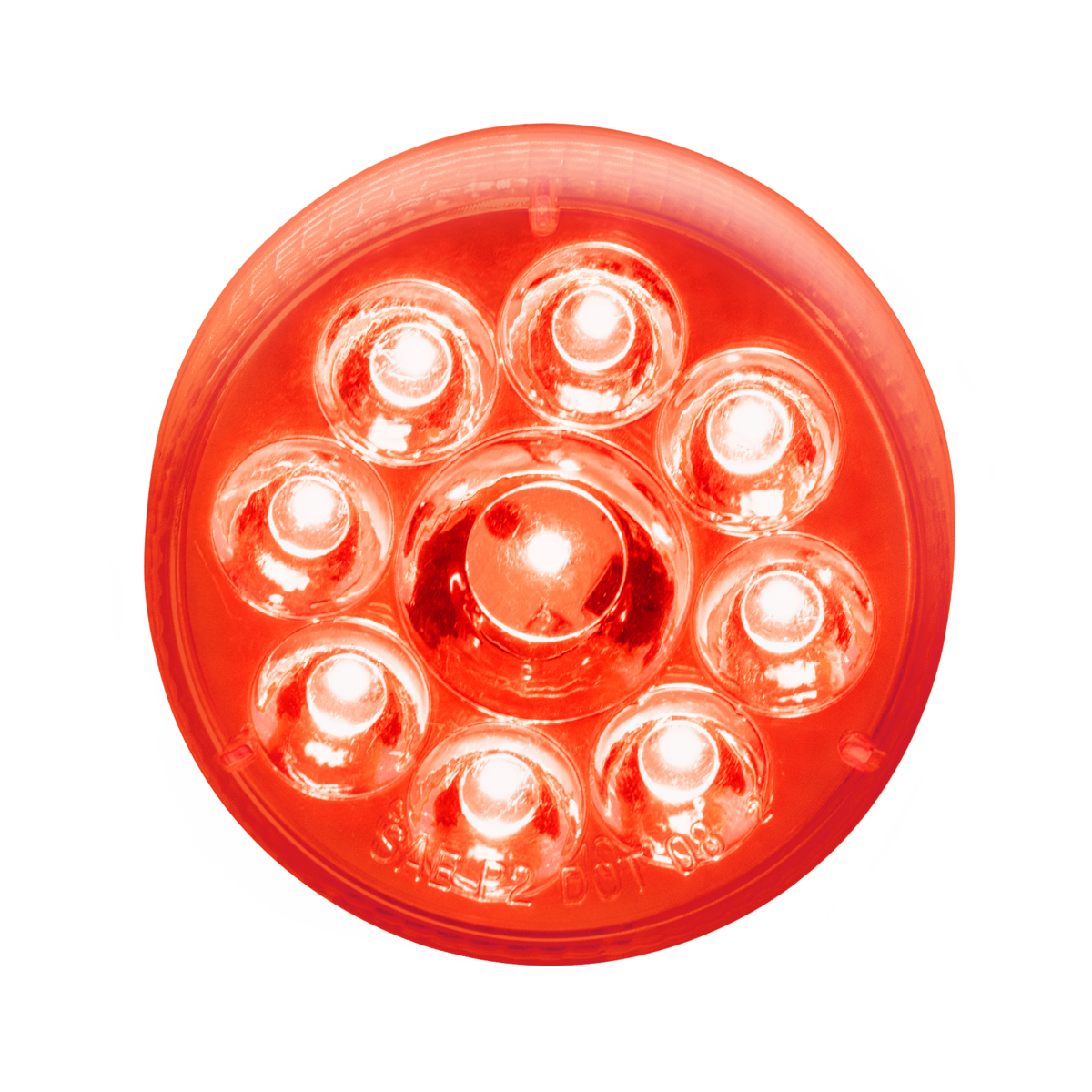 9 LED 2.5" Round Pure Reflector Light (Clearance/Marker) - Red LED/Red Lens
