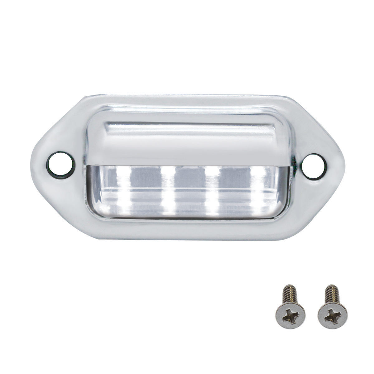 4 White LED Chrome License Plate Light/Utility Light (Bulk)