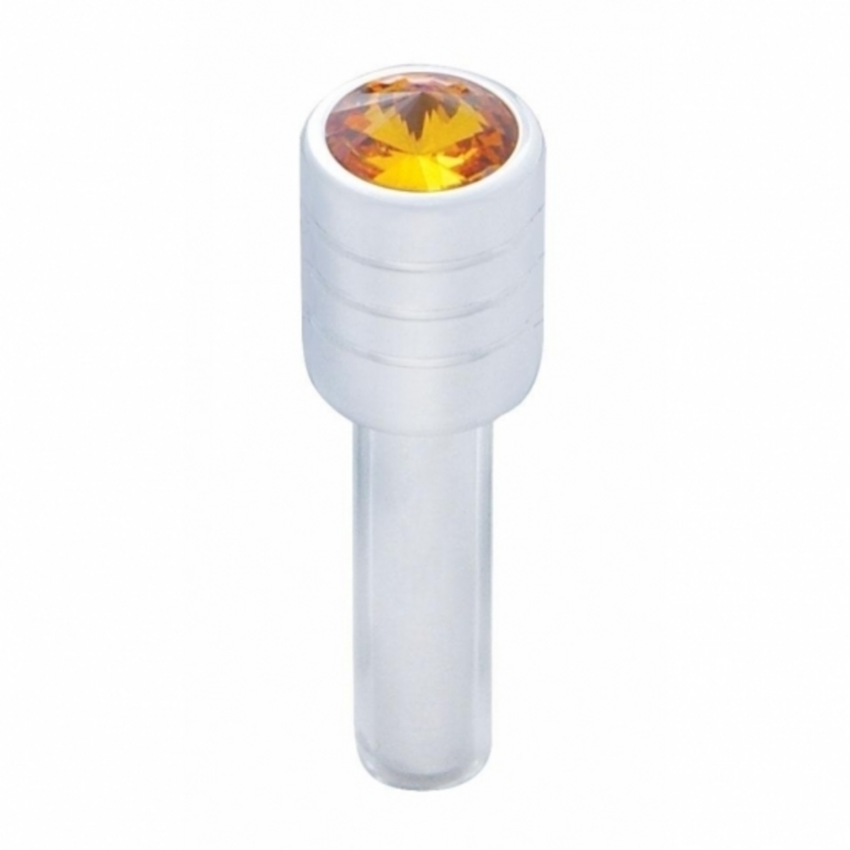 Chrome Door Lock Knob With 7/16" Amber Crystal (2pc/set)