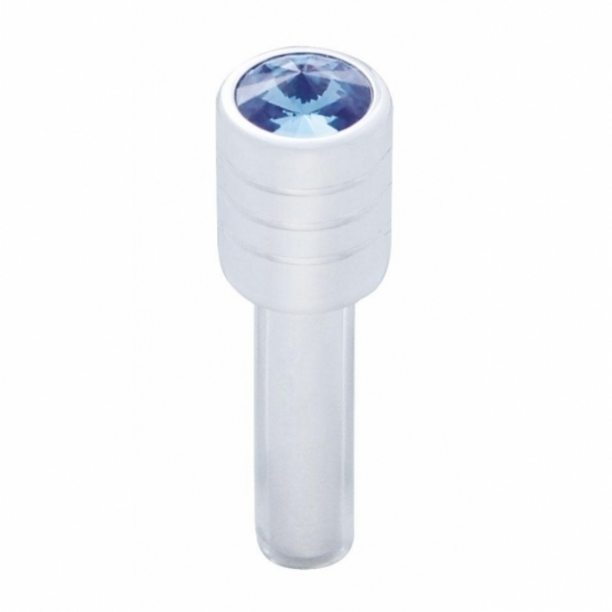 Chrome Door Lock Knob With 7/16" Blue Crystal (2pc/set)