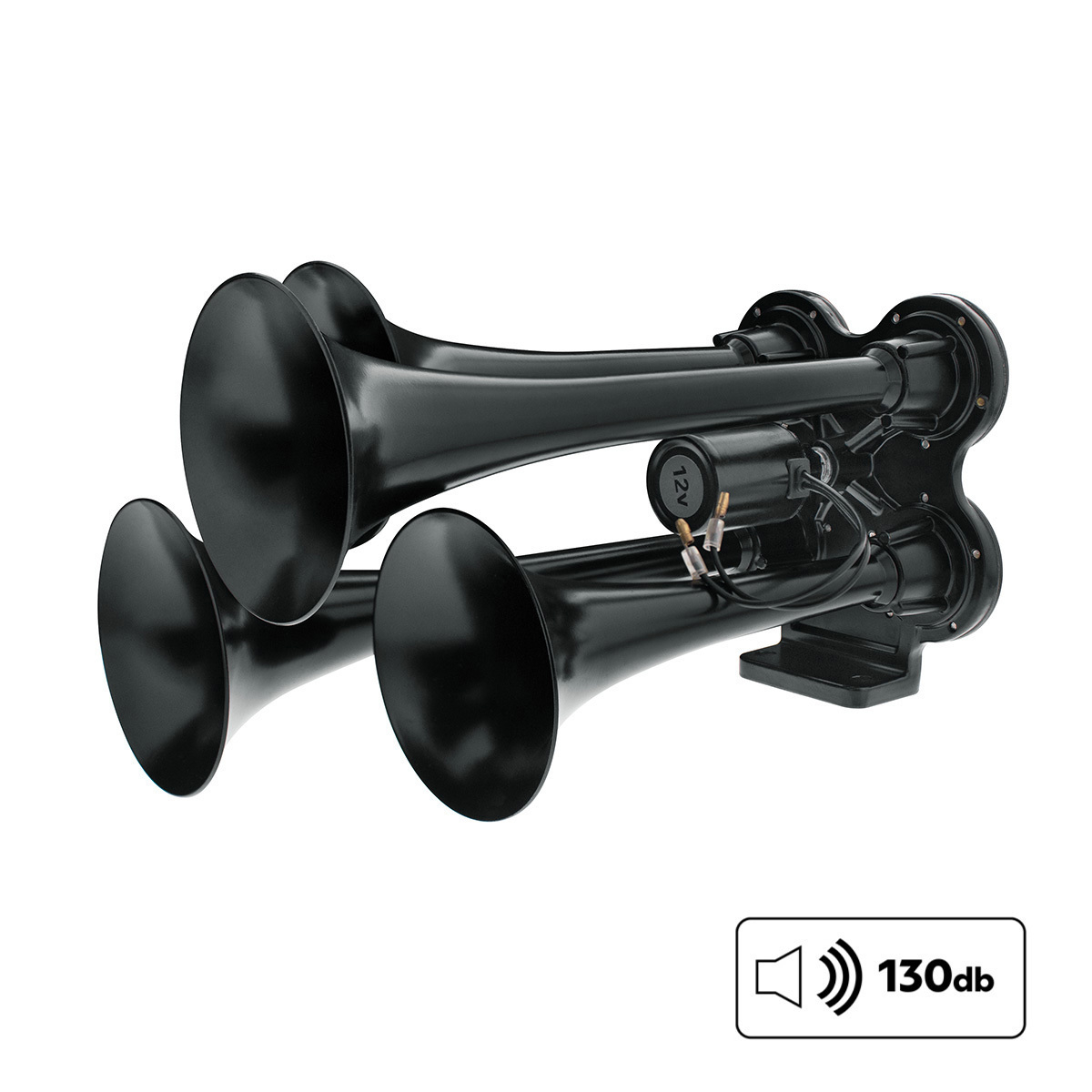 4 Trumpet Mini Train Horn-Black