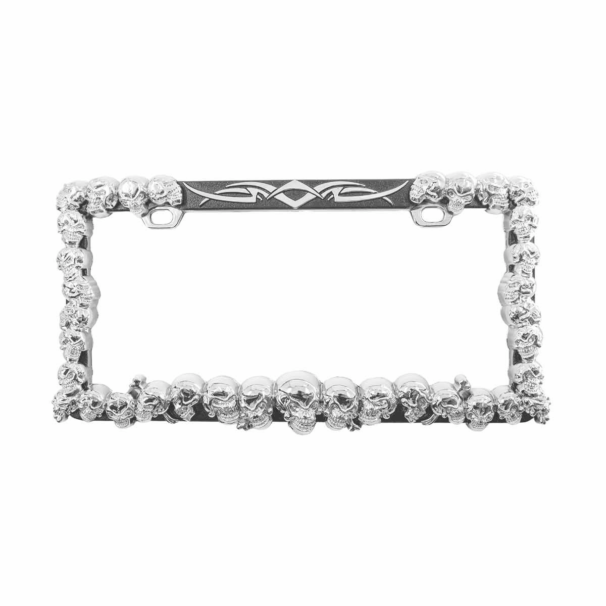 Skull License Plate Frame - Chrome