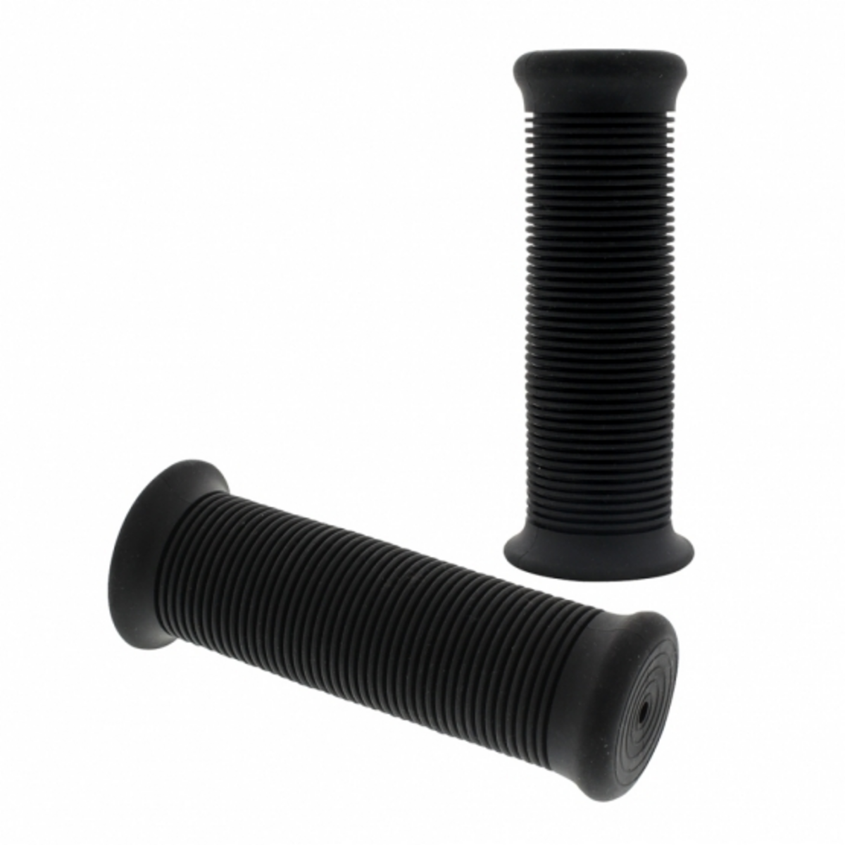 Black Motorcycle Rubber Grip Set - 1" or 1-1/8" (25/28mm) (Bulk) (Pair)