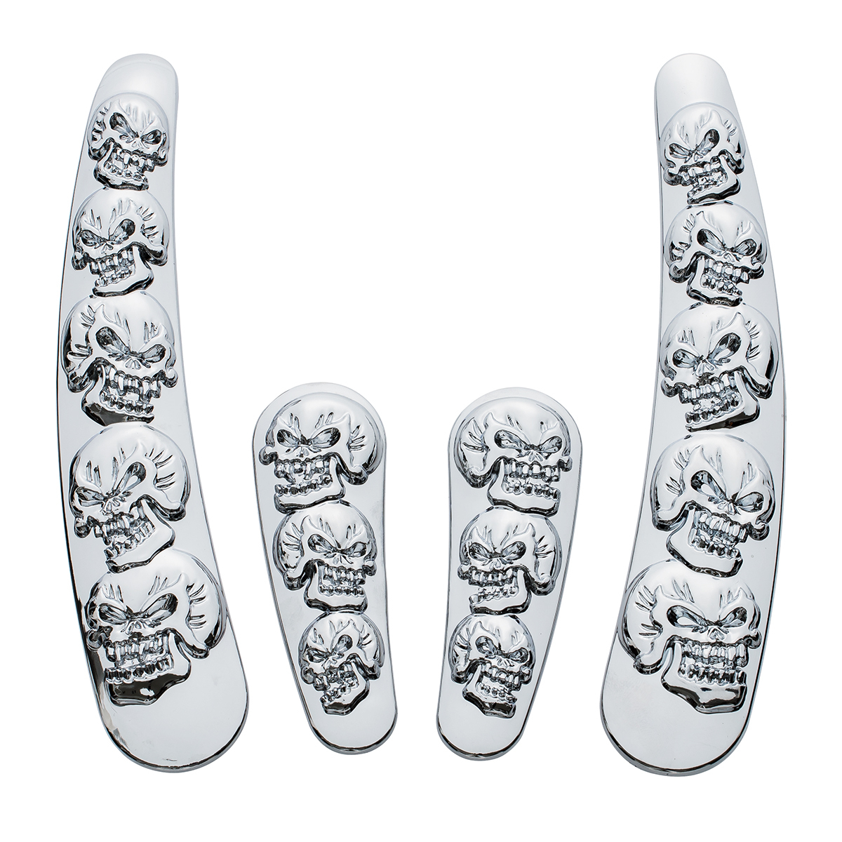 Chrome Skull Swing Arm Accent Set For Harley Motorcycle