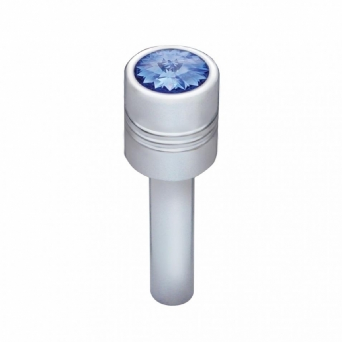 Chrome Door Lock Knob With 9/16" Blue Crystal (2-Pack)