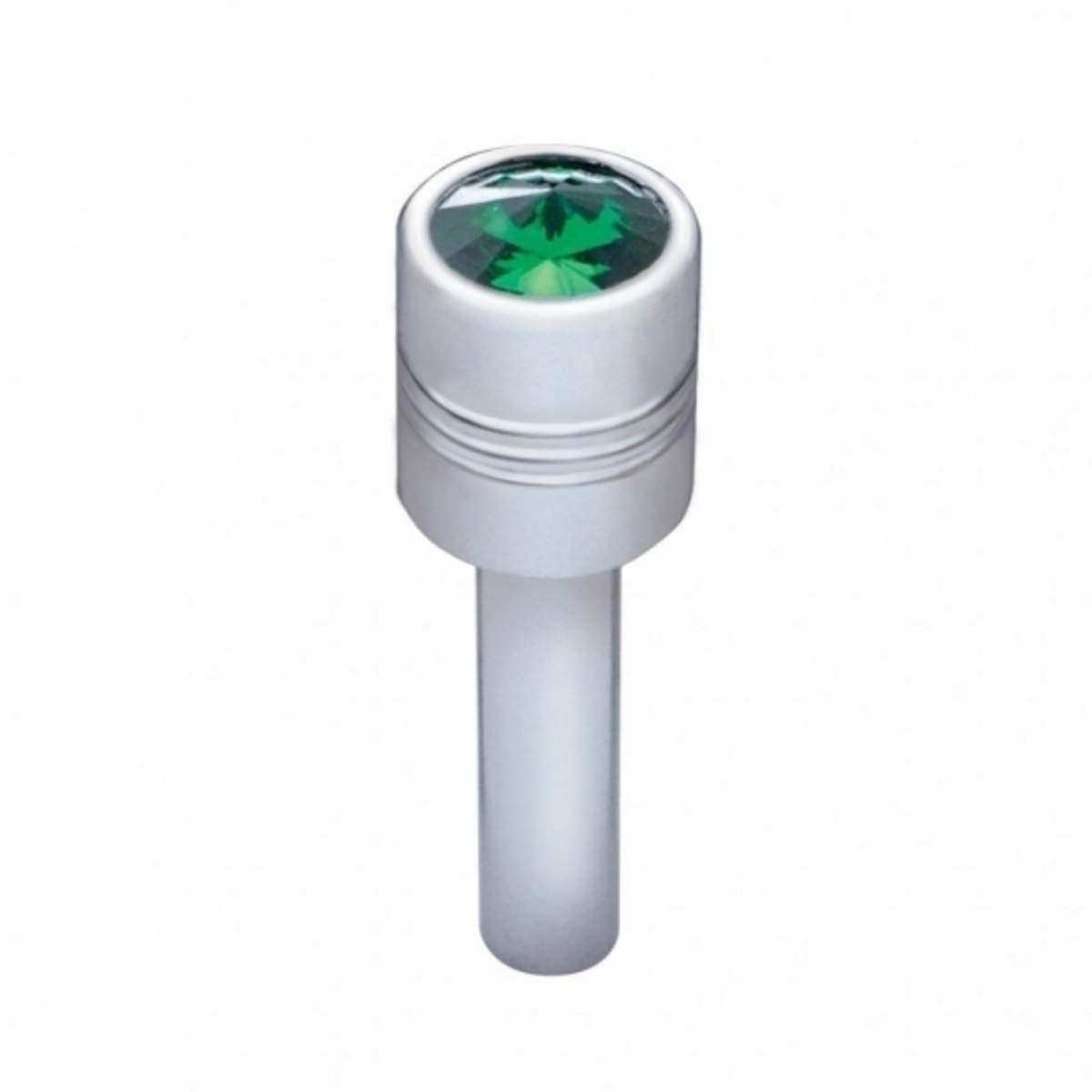 Chrome Door Lock Knob With 9/16" Green Crystal (2-Pack)