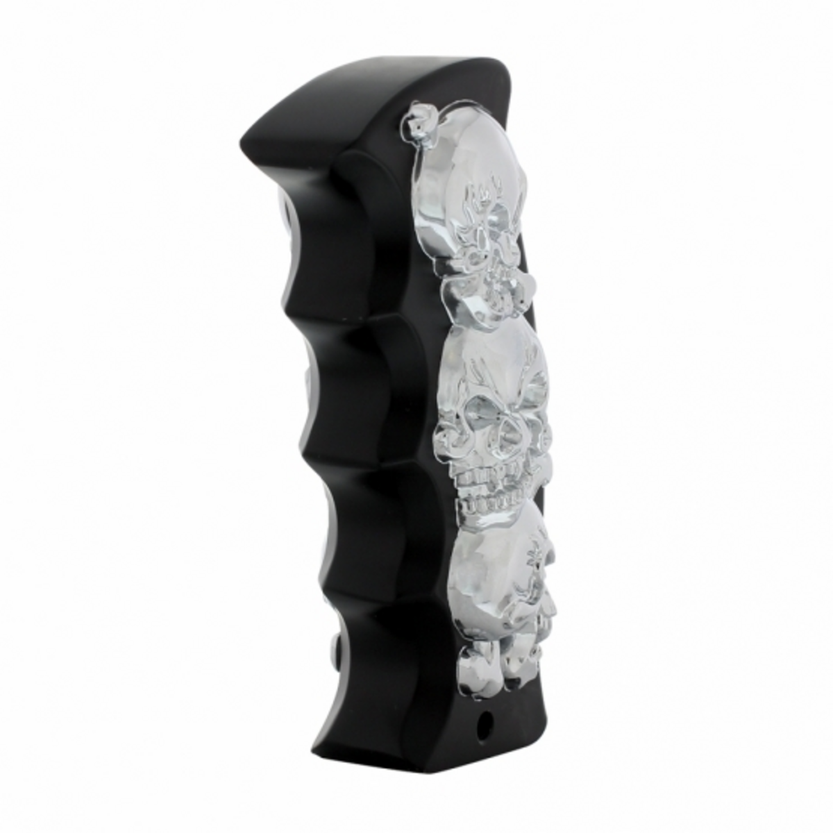 Skulls Pistol Grip Gearshift Knob - Black/Chrome